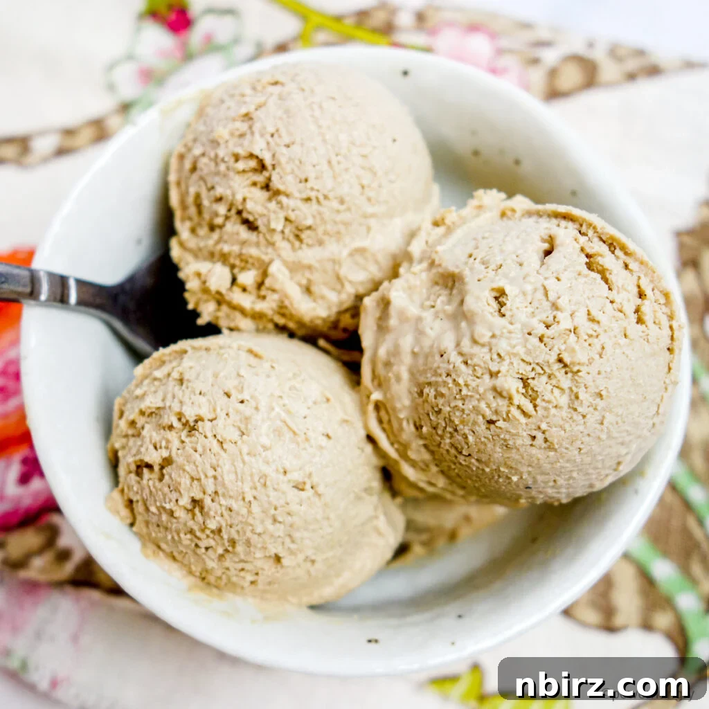 Creamy 4-Ingredient No-Churn Vegan Vanilla Sunflower Seed Ice Cream 2 White bowl filled with creamy vegan sunflower seed ice cream, garnished with a few sunflower seeds on top.