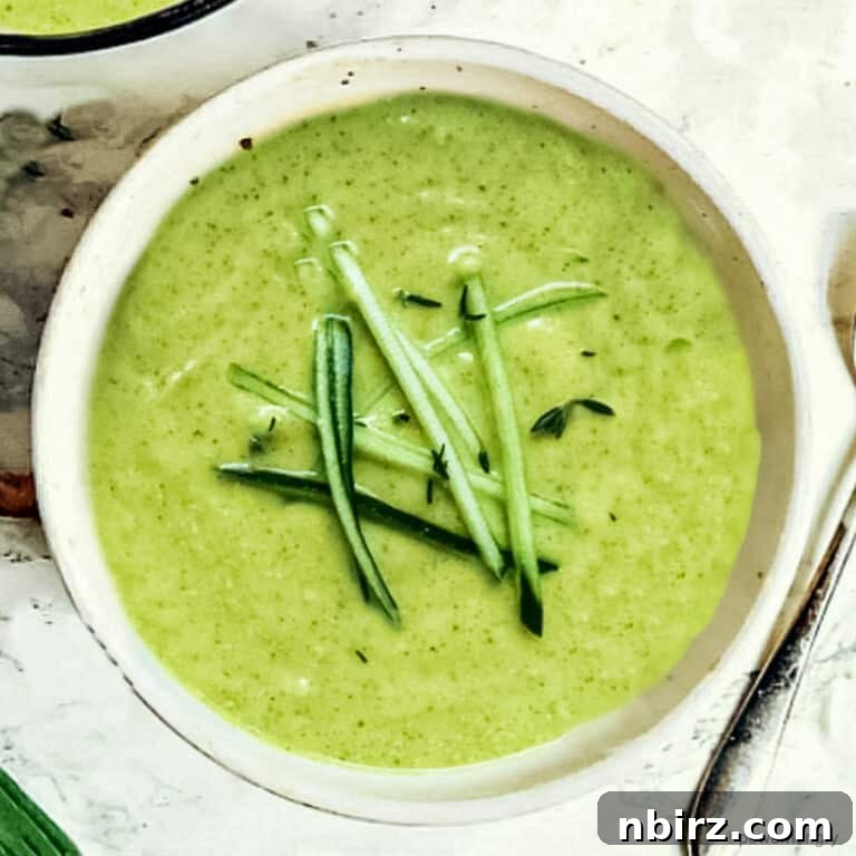 Creamy Vegan Zucchini Potato Soup {easy, 5 ingredients}