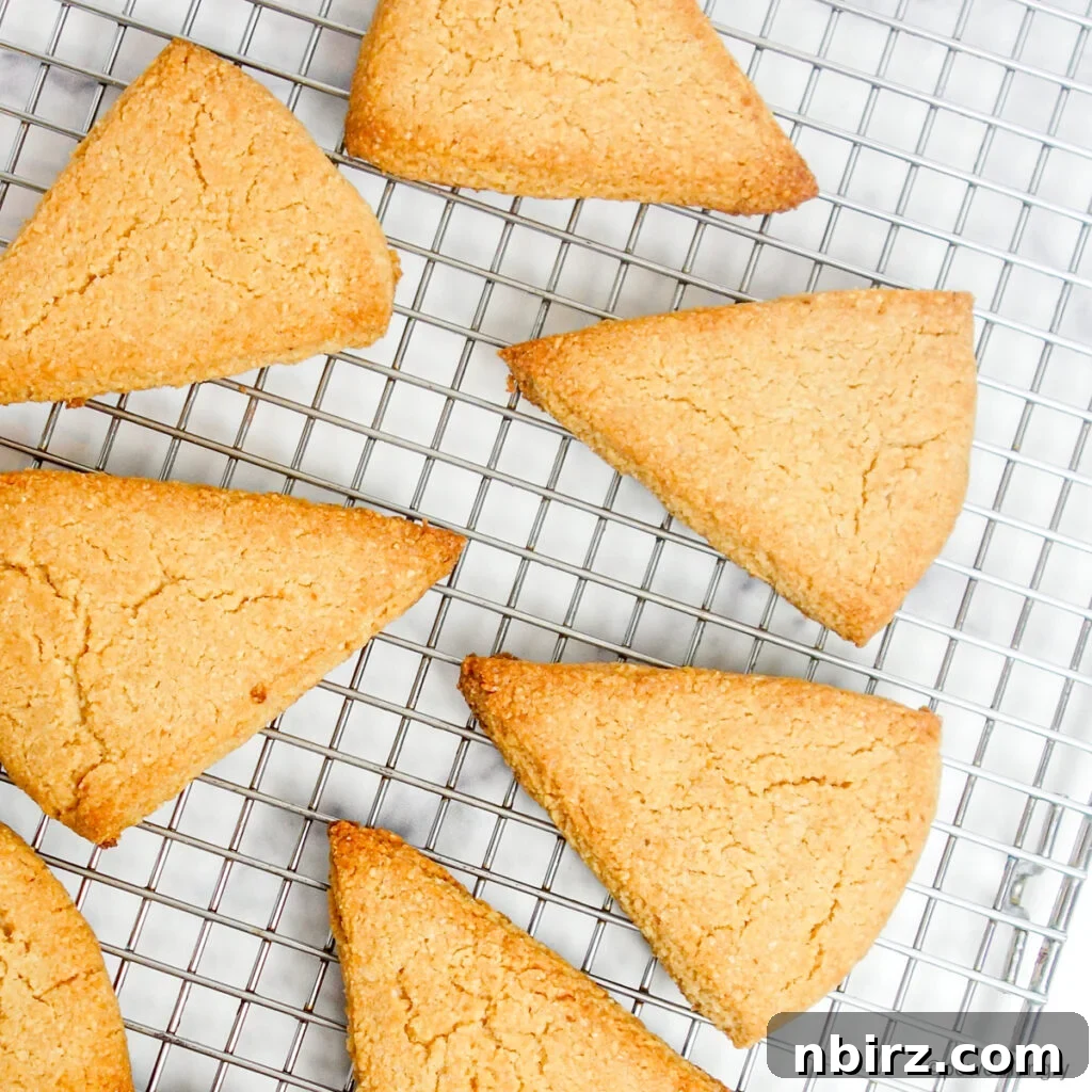 Effortless Almond Flour Scones: A Vegan & Gluten-Free Delight 13 Scones on Cooling Rack