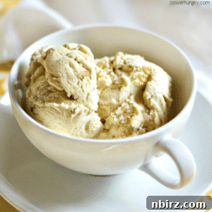 Creamy 1-ingredient banana ice cream in a white dish