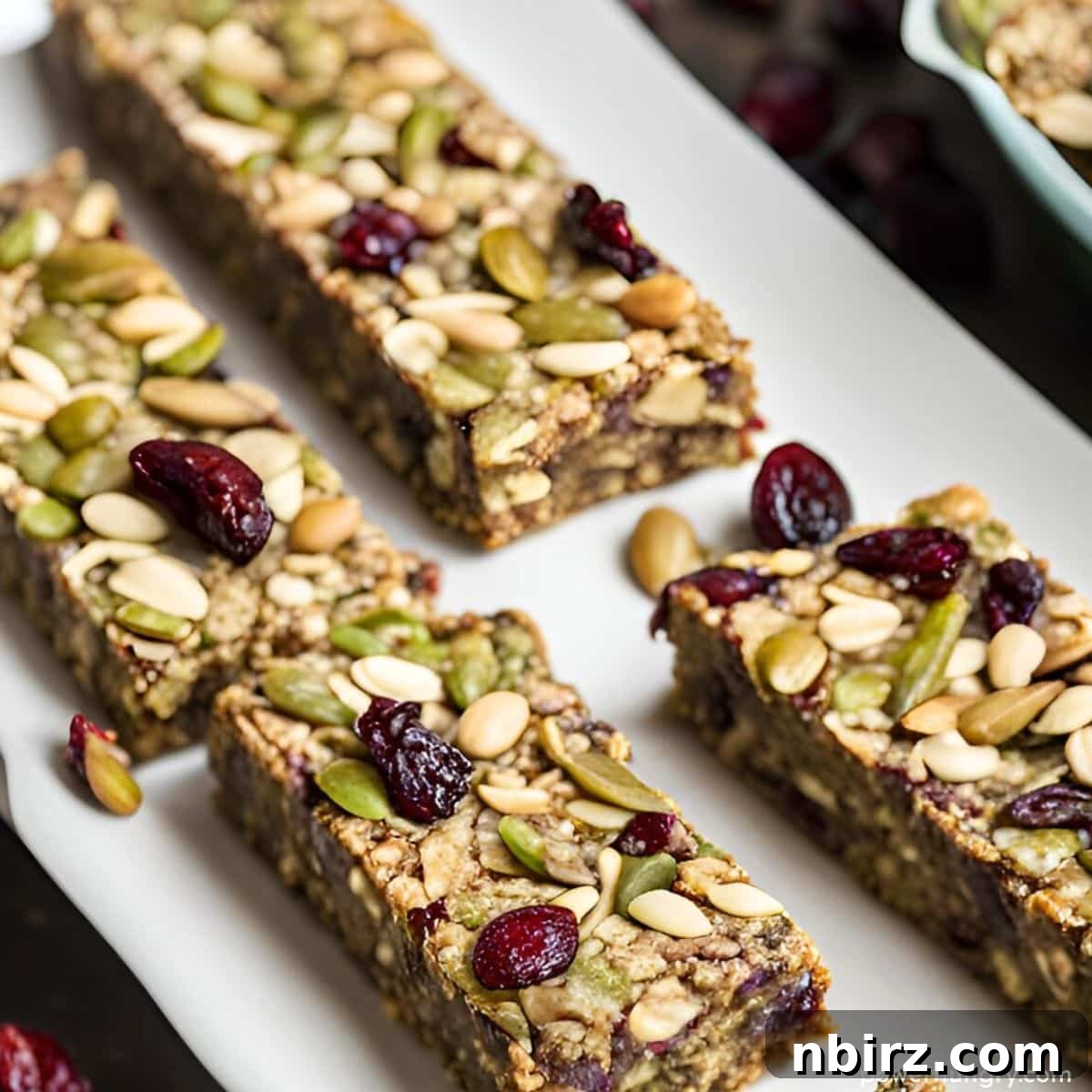 No Bake Grain Free Vegan Chickpea Protein Bites 3 Chickpea protein bars arranged on a wooden cutting board.