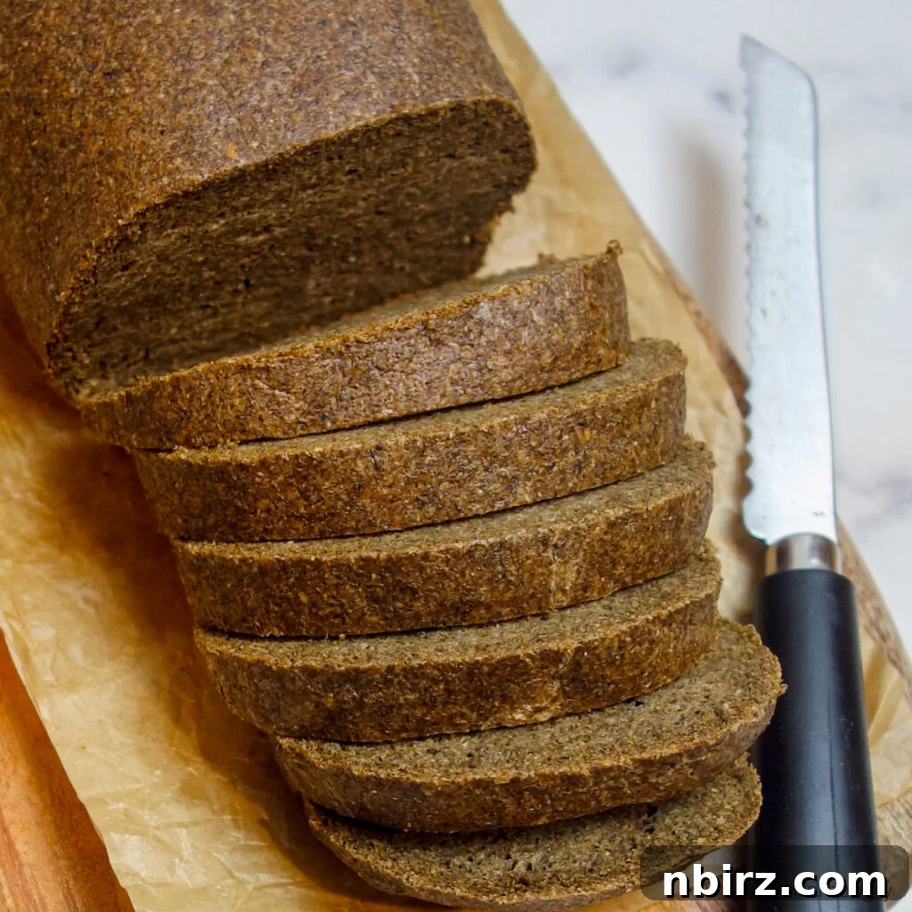Overhead shot of sliced 100% chia sandwich bread