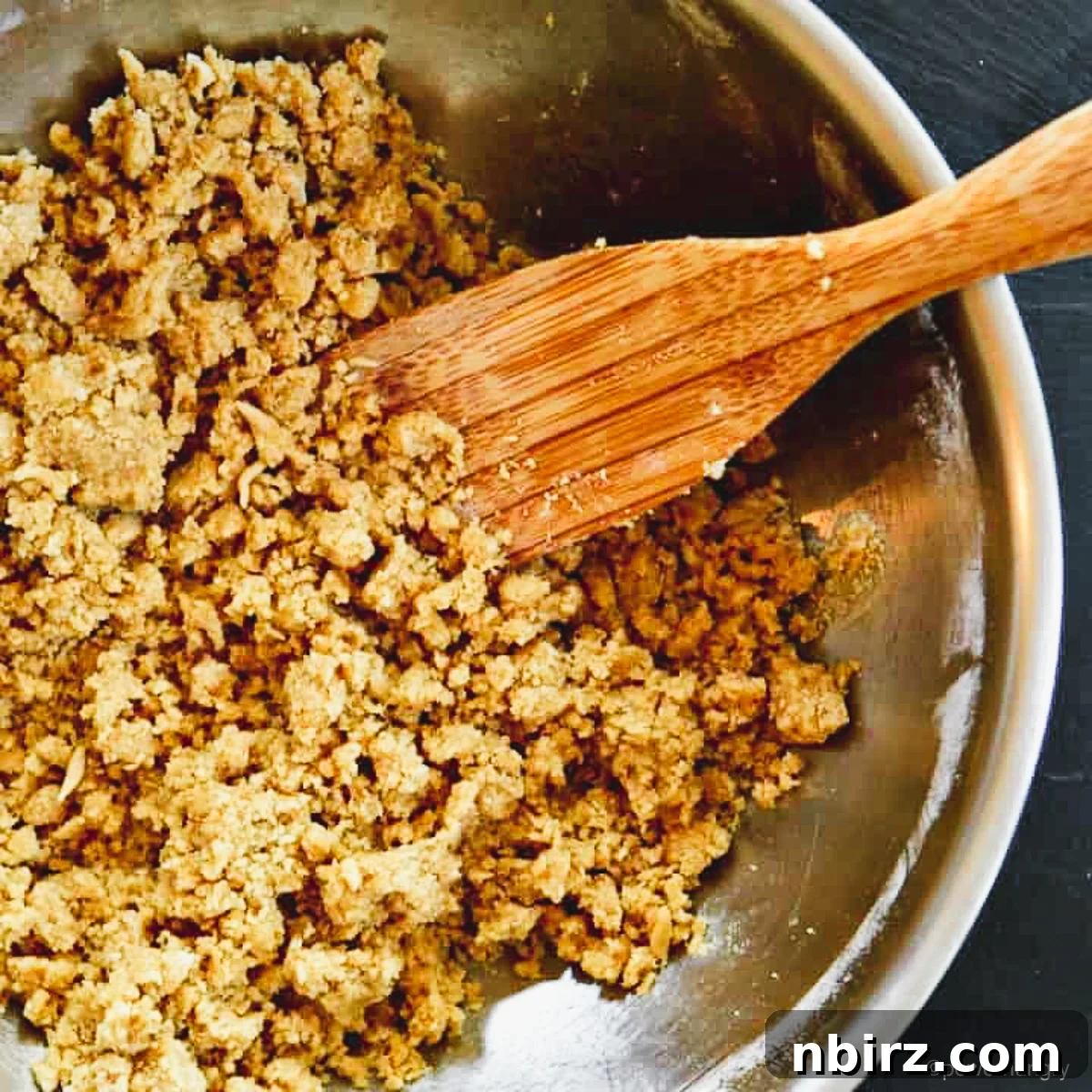 Heavenly Oat Crumbles: Vegan & Gluten-Free 4 Oat shortbread dough in a bowl