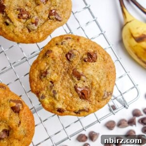 banana chocolate chip vegan oil-free cookies, cooling