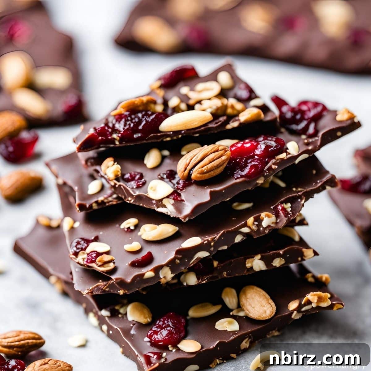 Effortless Vegan Coconut Oil Chocolate Bark with 4 Ingredients 2 small stack of healthy chocolate bark