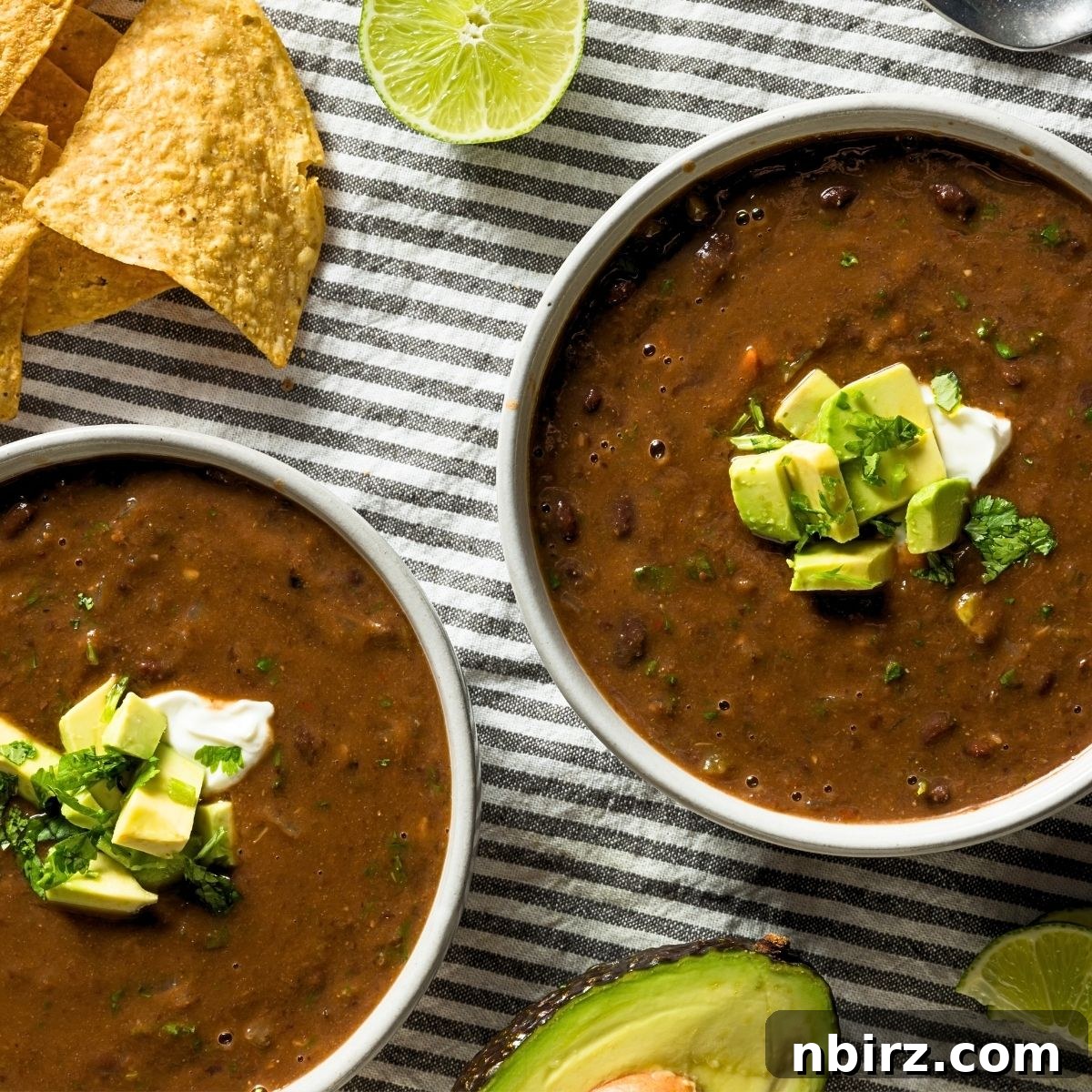 Quick Black Bean Pumpkin Soup 3 two bowls of black bean pumpkin soup