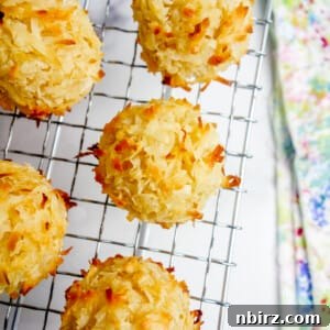 chickpea flour coconut macaroons on a cooling rack