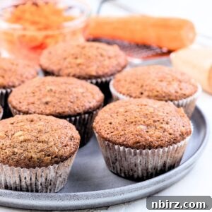 Buckwheat Flour Carrot Muffins on a grey plate