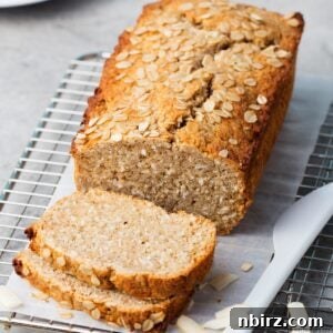 chickpea flour oat bread on a cooling rack