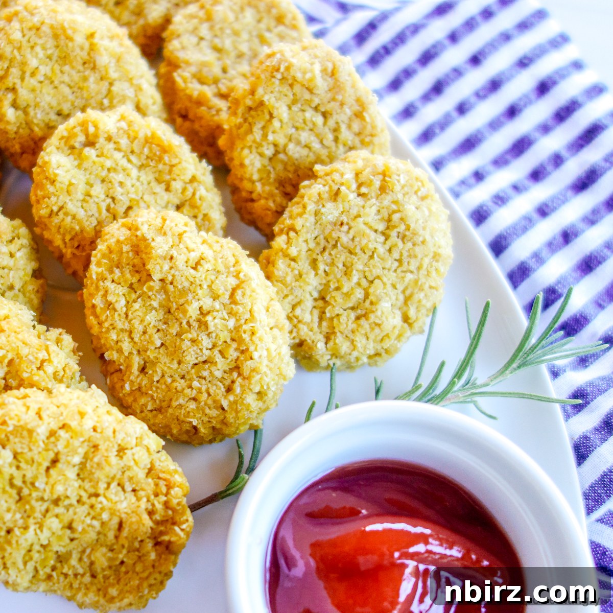 Protein-Packed Millet Nuggets: Just Two Ingredients 10 A simple presentation of millet nuggets arranged on a white plate