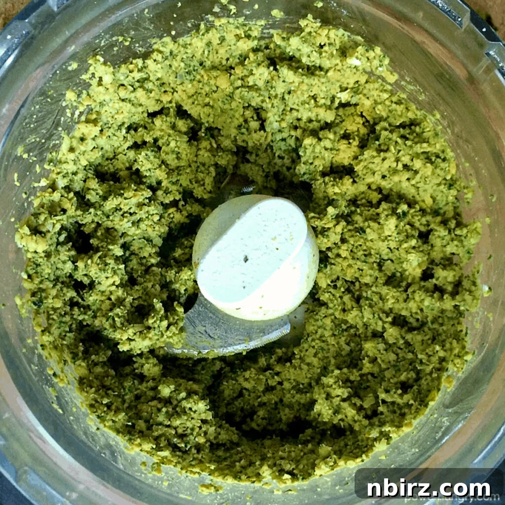 Effortless Oil Free Baked Falafel Vegan Gluten Free 2 ingredients for oil-free baked falafel, processed in a food processor