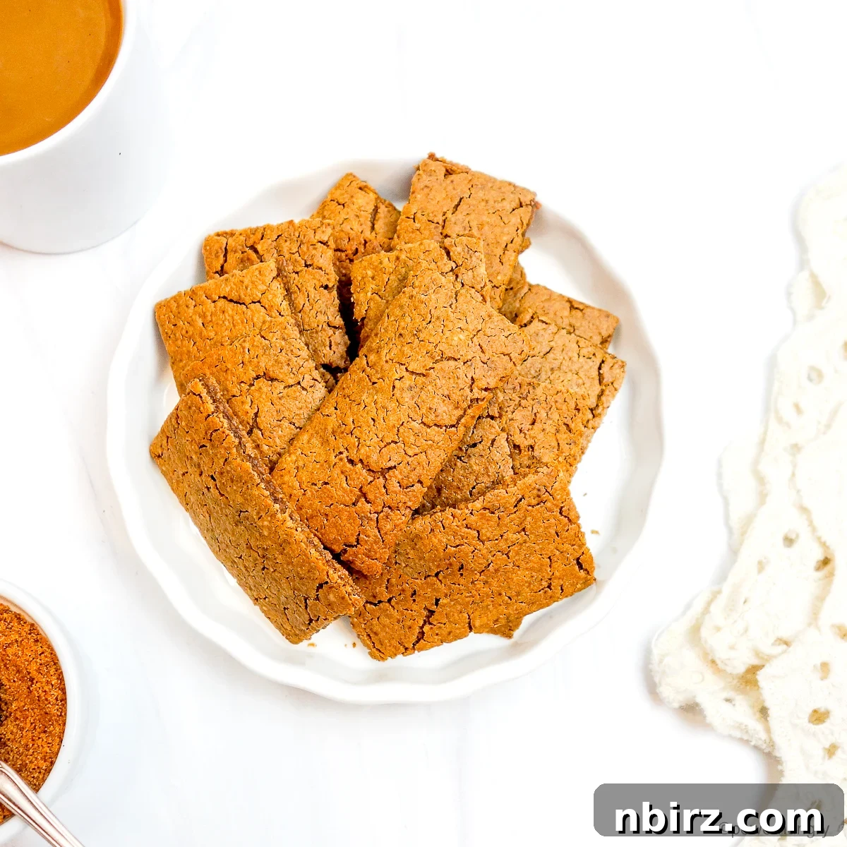 Biscoff cookies in a white dish