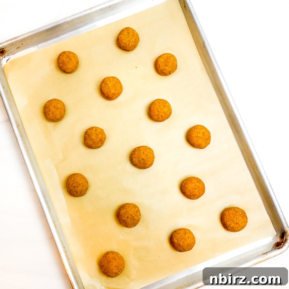 The Perfect Grain-Free Vegan Wedding Cookie 5 Coconut flour wedding cookies dough on a baking sheet