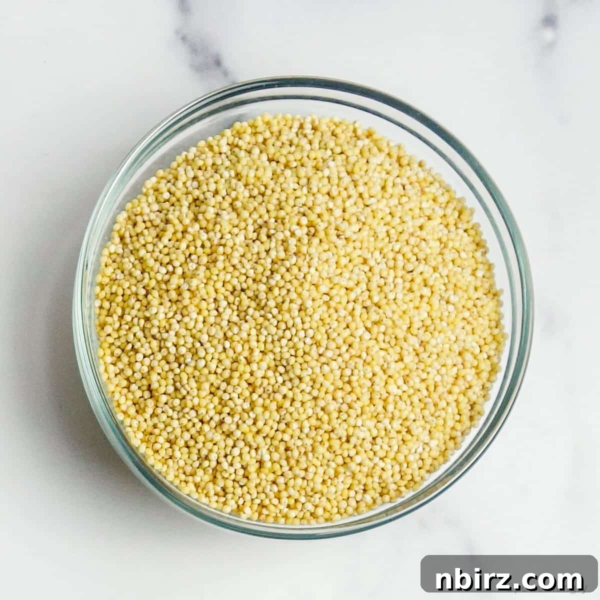Protein-Packed Bean and Millet Bread Oil-Free Vegan Gluten-Free 2 bowl of raw millet grain
