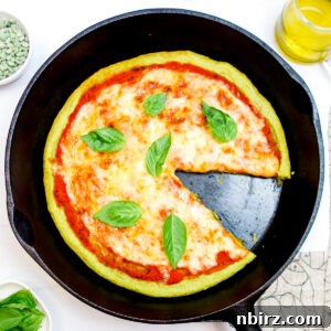 Quick Protein Packed Split Pea Pizza Crust 12 Split pea pizza crust with a slice taken out, showing toppings and texture