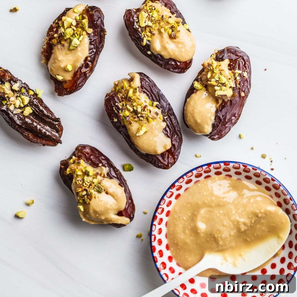Easy 2-Ingredient Almond Butter Stuffed Dates 2 almond butter stuffed dates