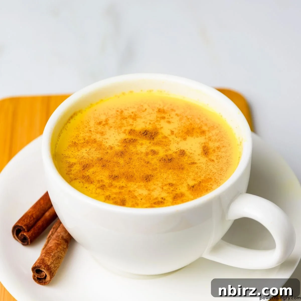 Turmeric Latte Sprinkled with Cinnamon