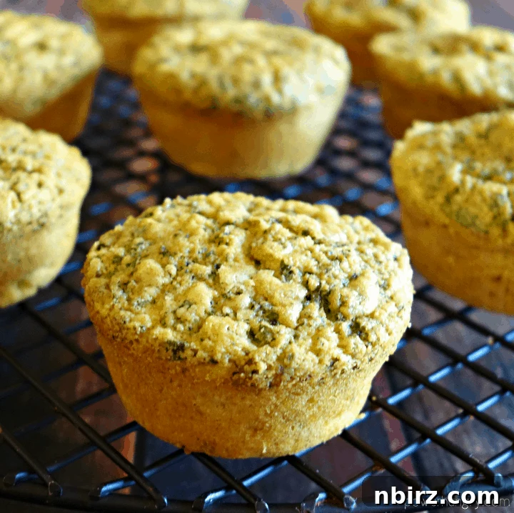 3-Ingredient Vegan Pesto Muffins: Simple, Grain-Free Goodness 3 Vegan Pesto Muffins on a Cooling Rack