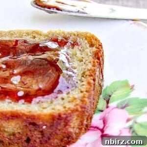 Vegan Gluten Free Quinoa Flour Banana Bread 6 vegan quinoa flour banana bread slice with jam spread on top