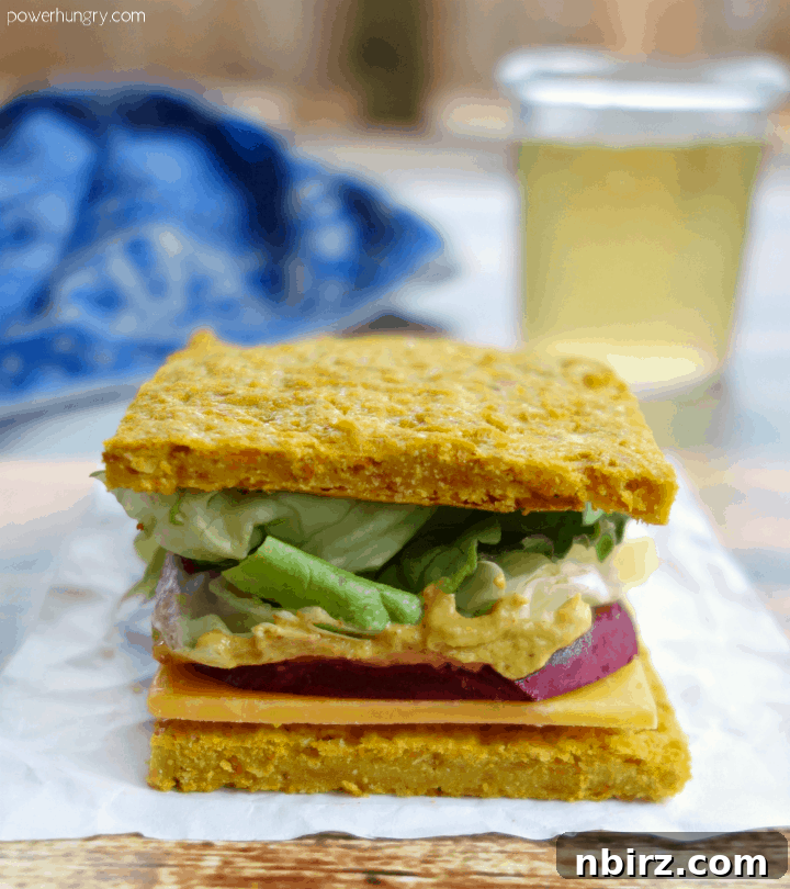 3-Ingredient Chickpea Flour Vegetable Flatbread (Vegan & Gluten-Free) 9 Vegan sandwich with carrot flatbread