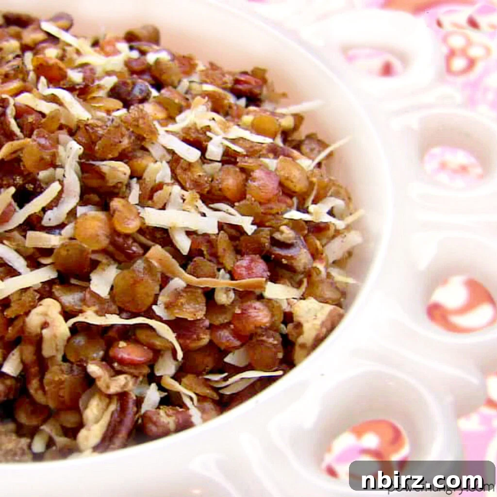 The Crunchy, Guilt-Free Granola: Red Lentil Delight 3 Red Lentil Granola on a Napkin