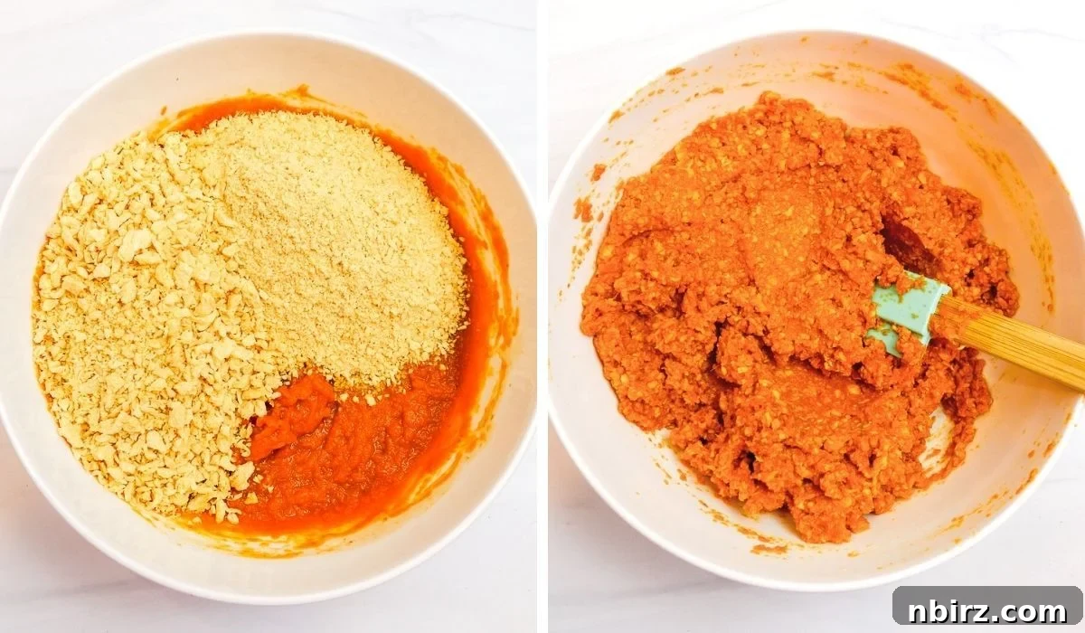 TVP Pumpkin Protein Bars: A Naturally Boosted Treat 6 Mixing TVP pumpkin bars