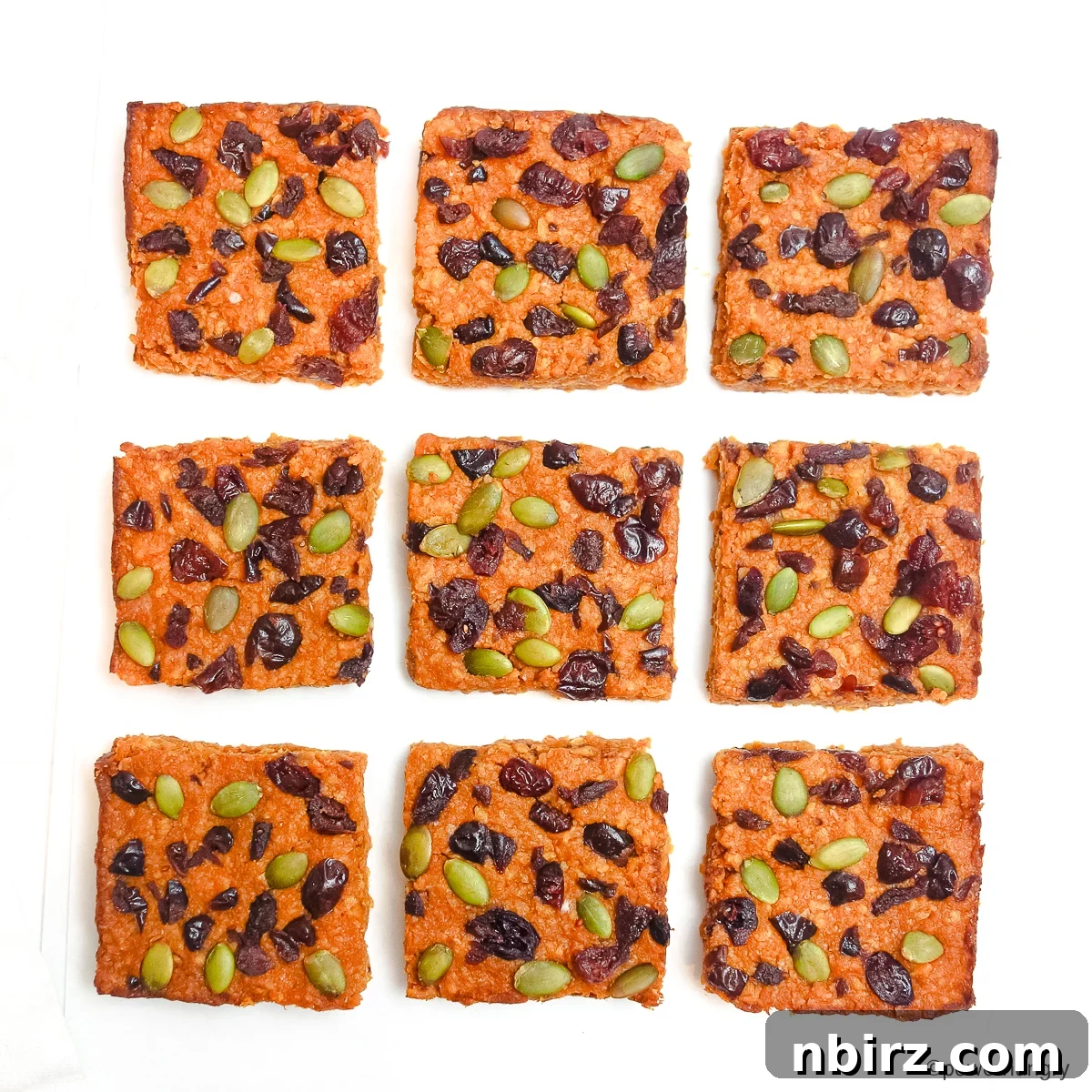 TVP Pumpkin Protein Bars: A Naturally Boosted Treat 9 Overhead shot of TVP pumpkin protein bars