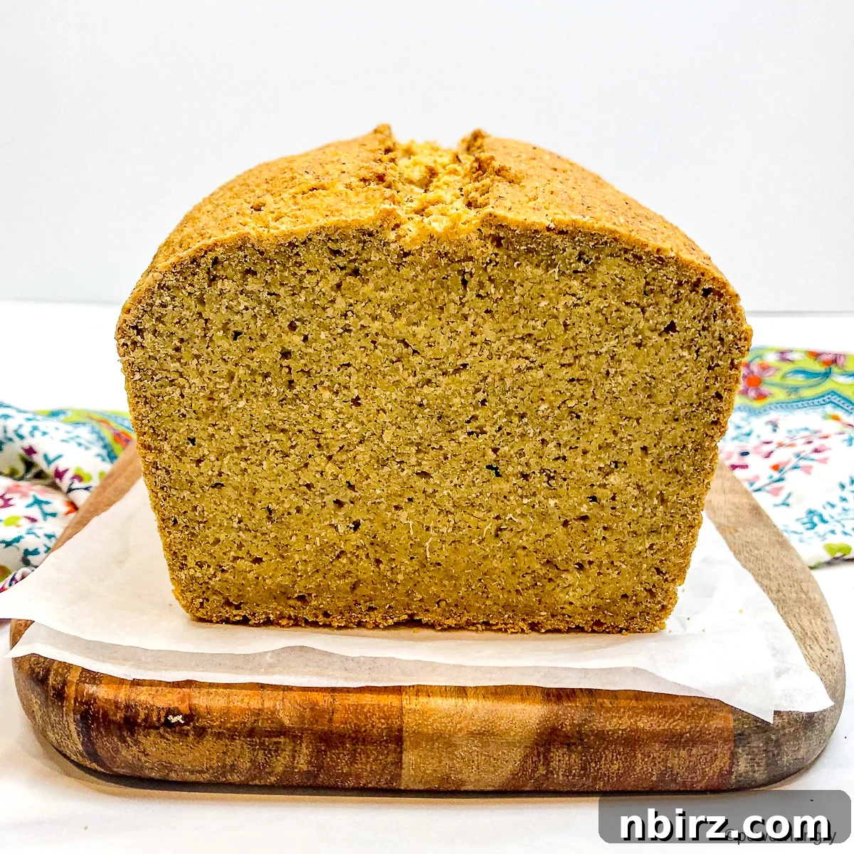 High-Protein Chickpea Bread 2 High-protein chickpea flour bread loaf, top-down view