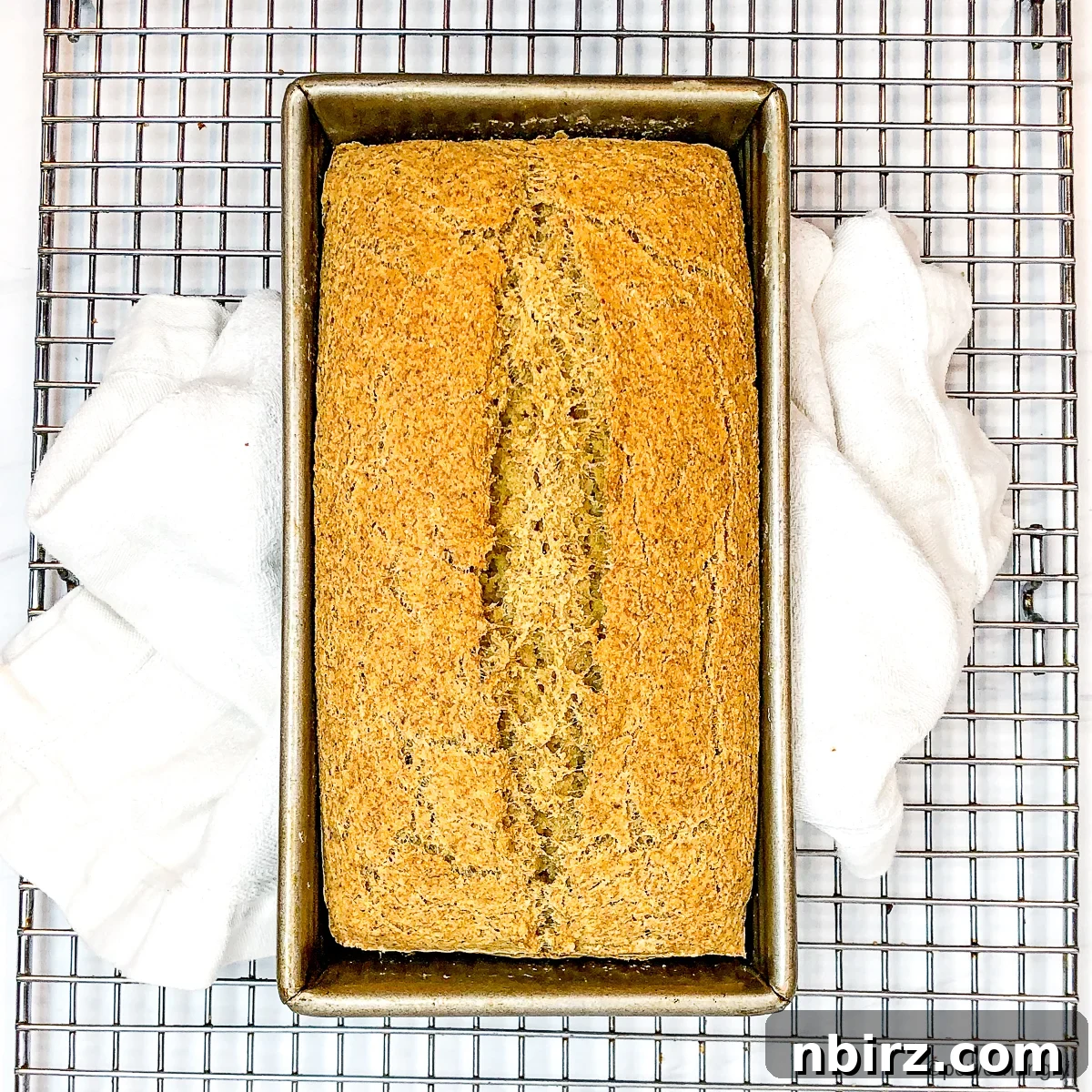 High-Protein Chickpea Bread 9 Chickpea protein bread cooling on a rack