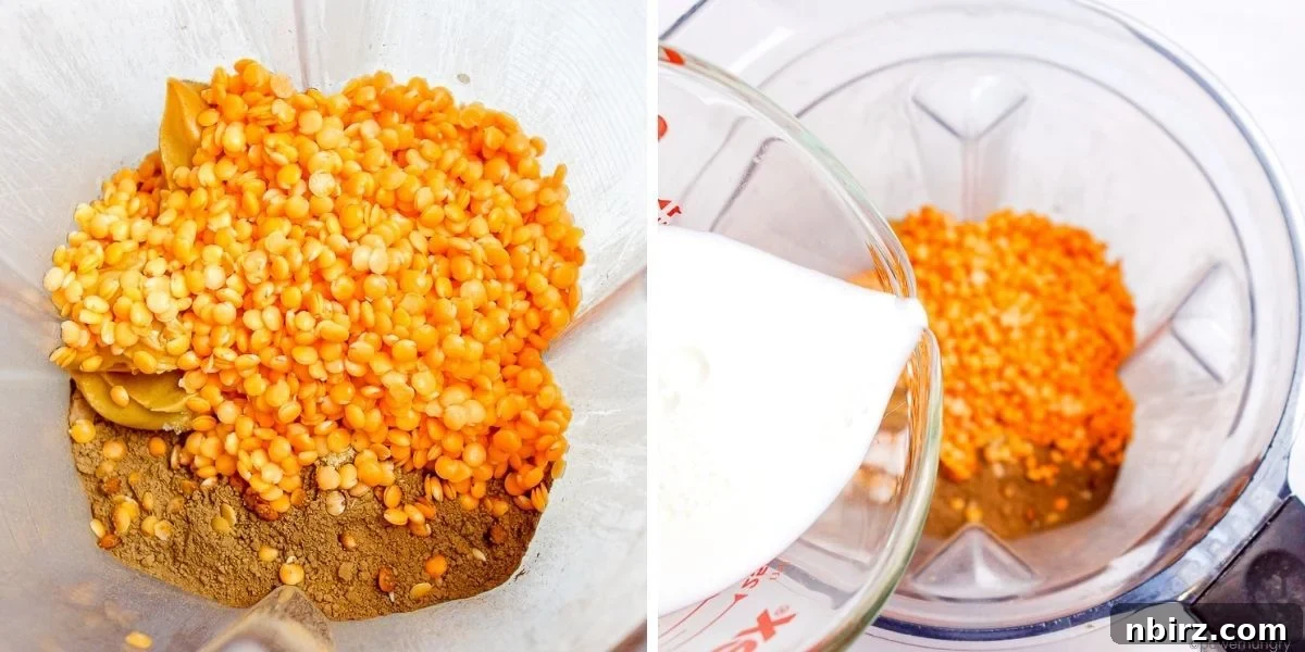 Lentil Brownies: A Guilt-Free Protein Boost 5 Blending Lentil Brownie Batter