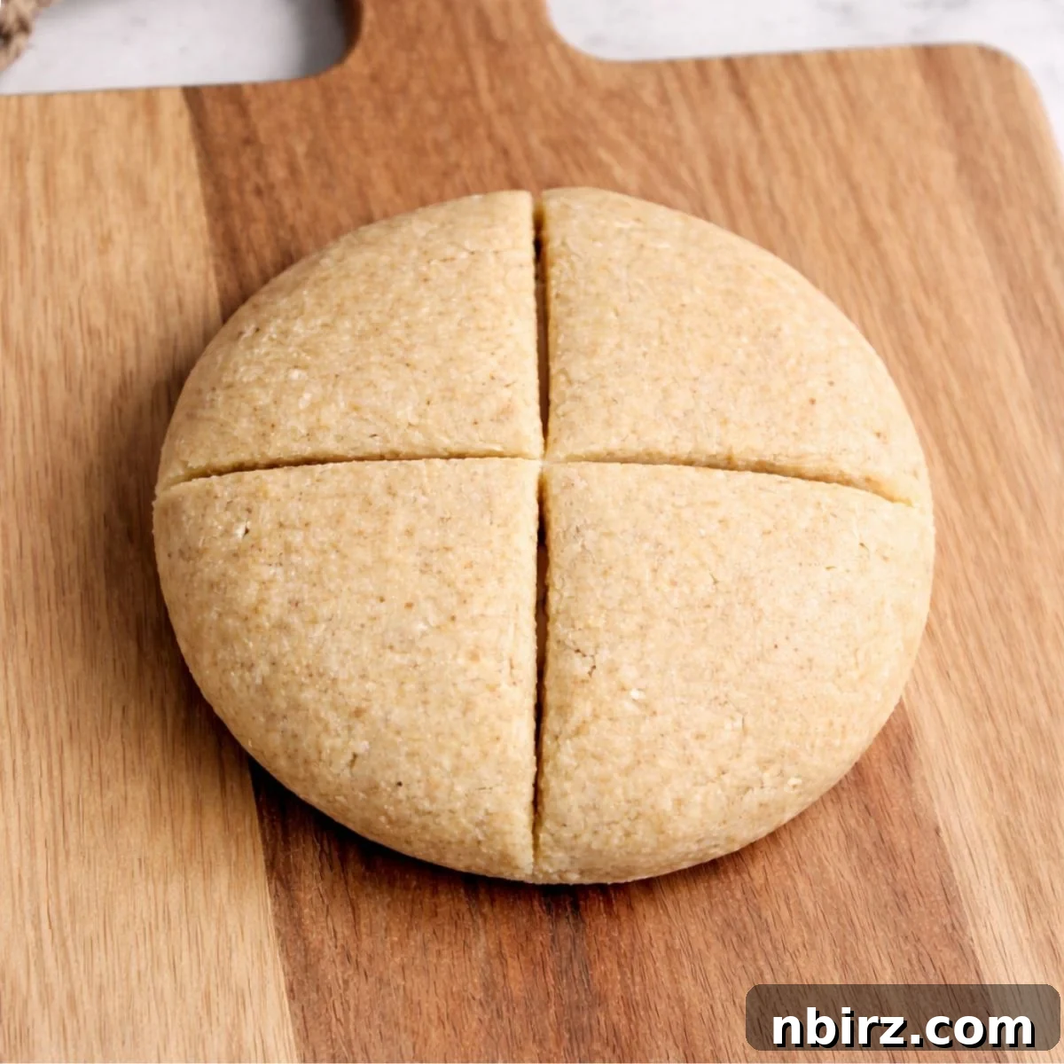 Sunflower Seed Flatbread 5 Sunflower seed tortilla dough divided into portions