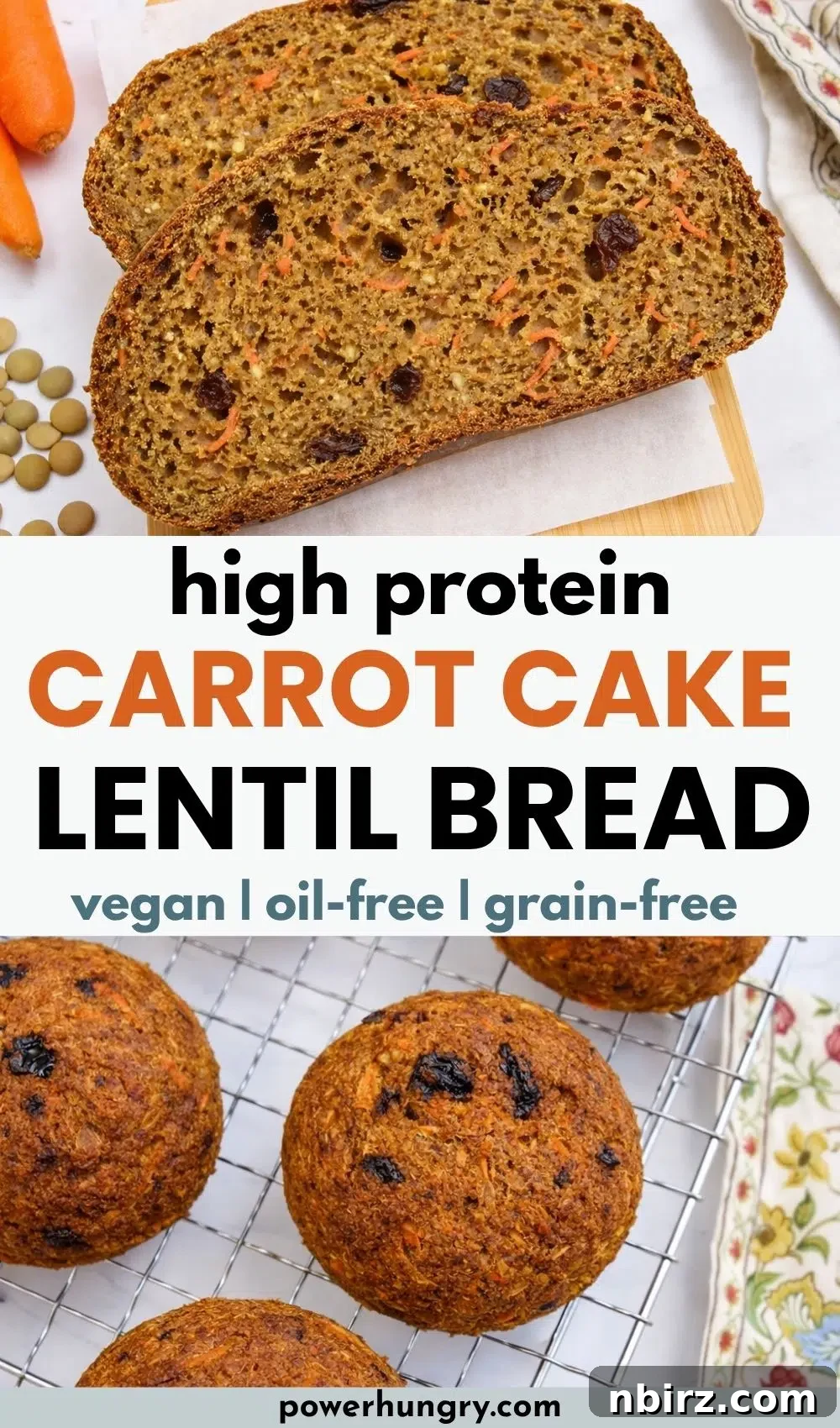 Guilt Free Carrot Cake Lentil Bread High Protein Vegan Grain Free 9 high protein carrot cake lentil bread on a cutting board, as well as carrot cake rolls