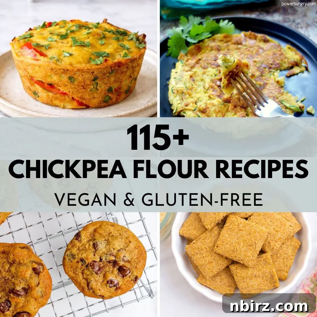 115+ Chickpea Flour Recipes for Vegan and Gluten-Free Cooking 2 4 image grid of chickpea flour recipes for recipe hub