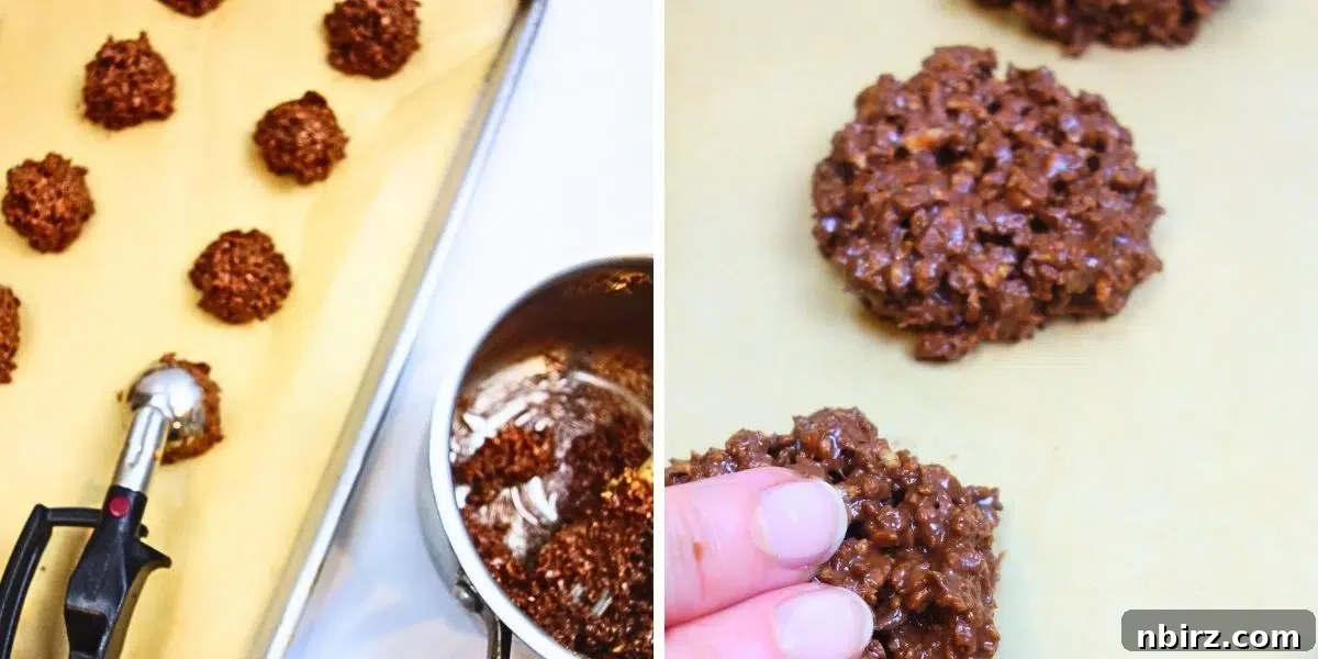portion of the no bake chocolate protein cookies
