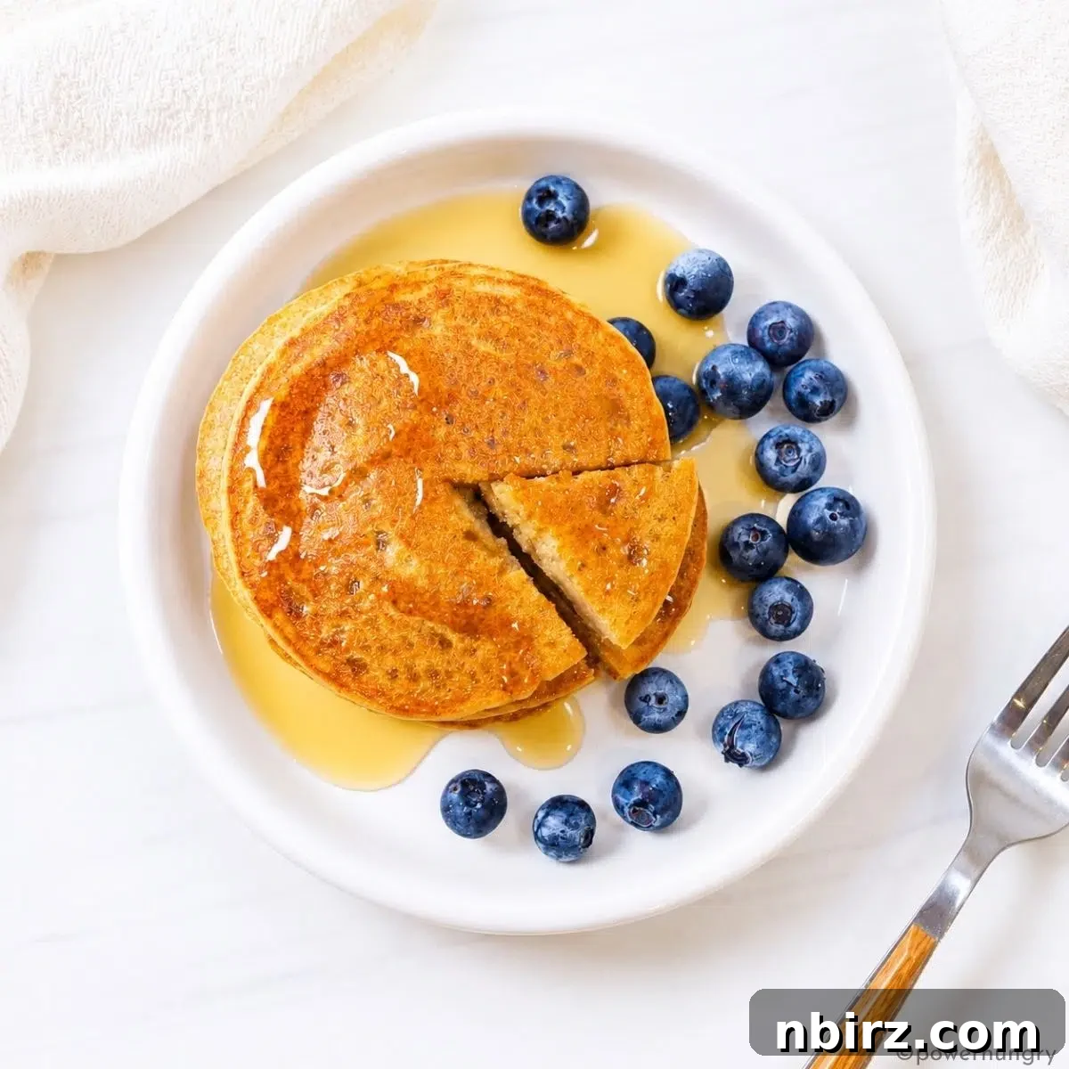 4-Ingredient High-Protein Vegan Red Lentil Pancakes 8 Overhead shot of red lentil pancakes
