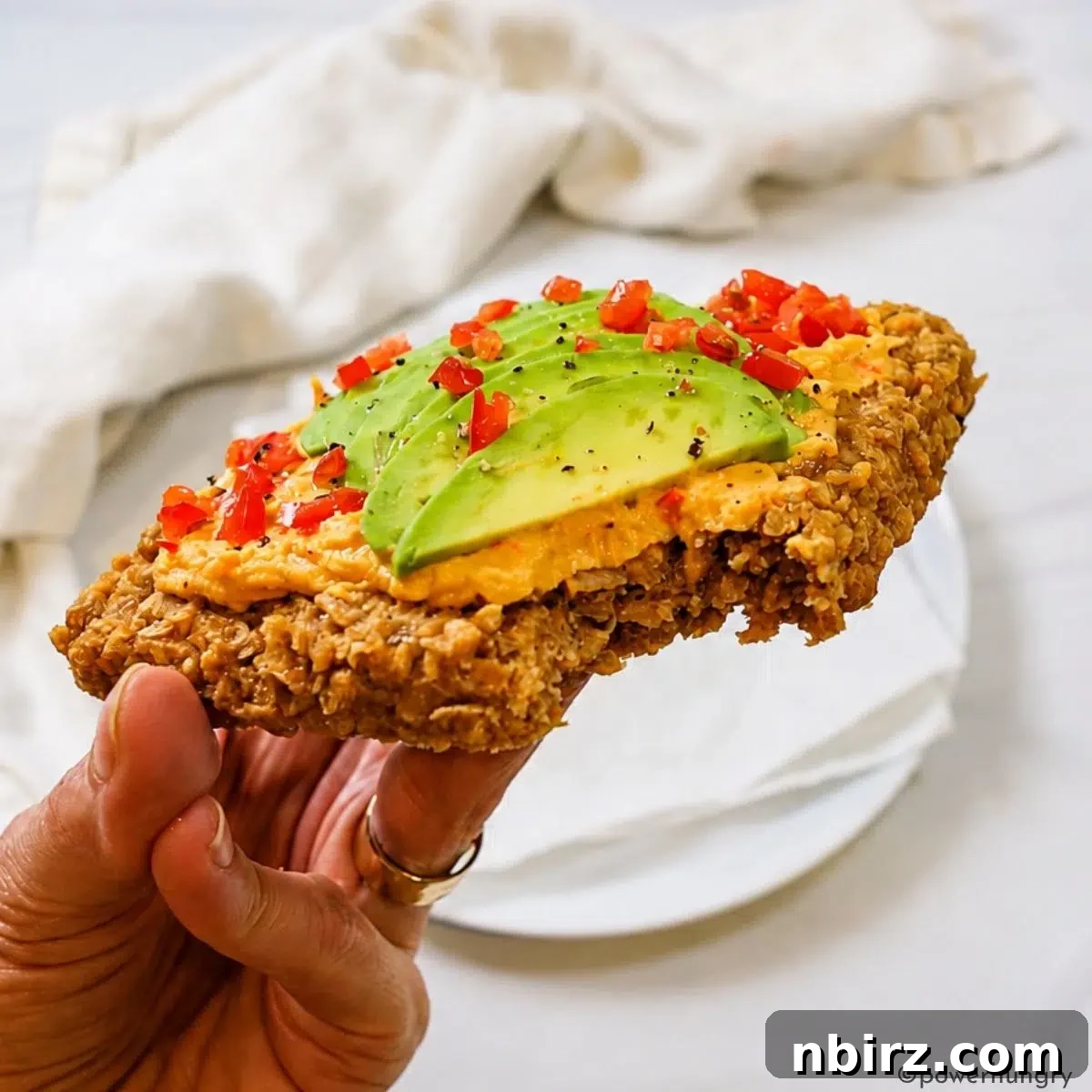 5-Minute High-Protein Bread with 24g Protein 7 protein bread with a bite taken out