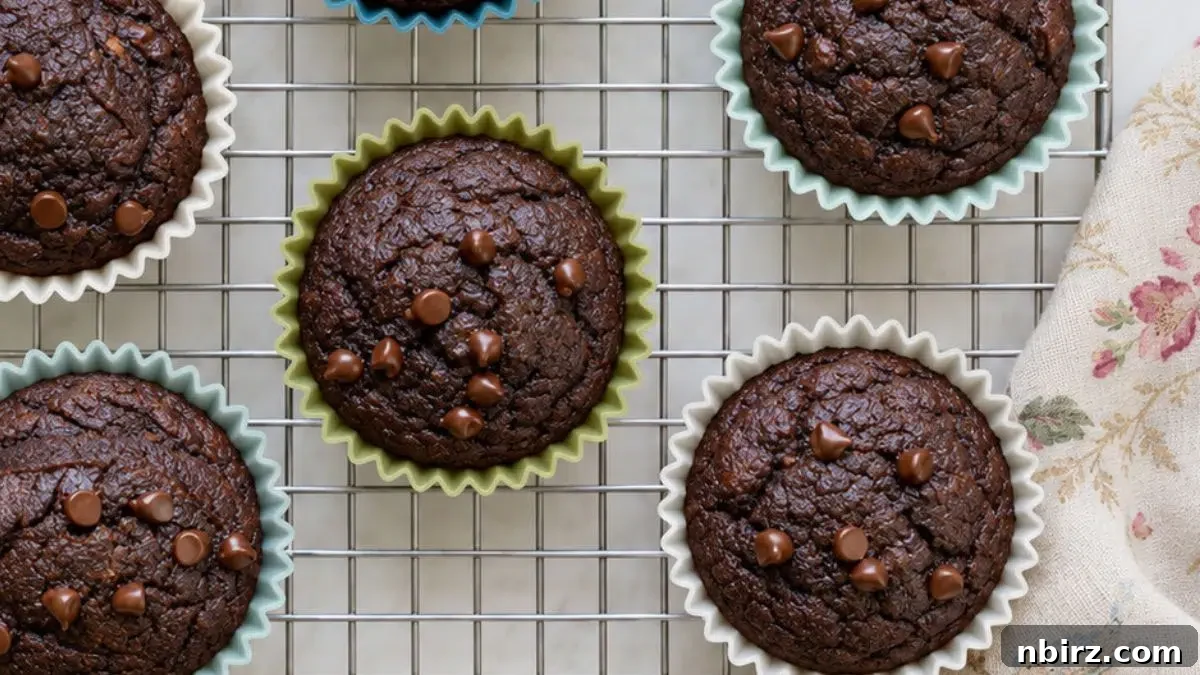 close-up of vegan chocolate buckwheat muffins