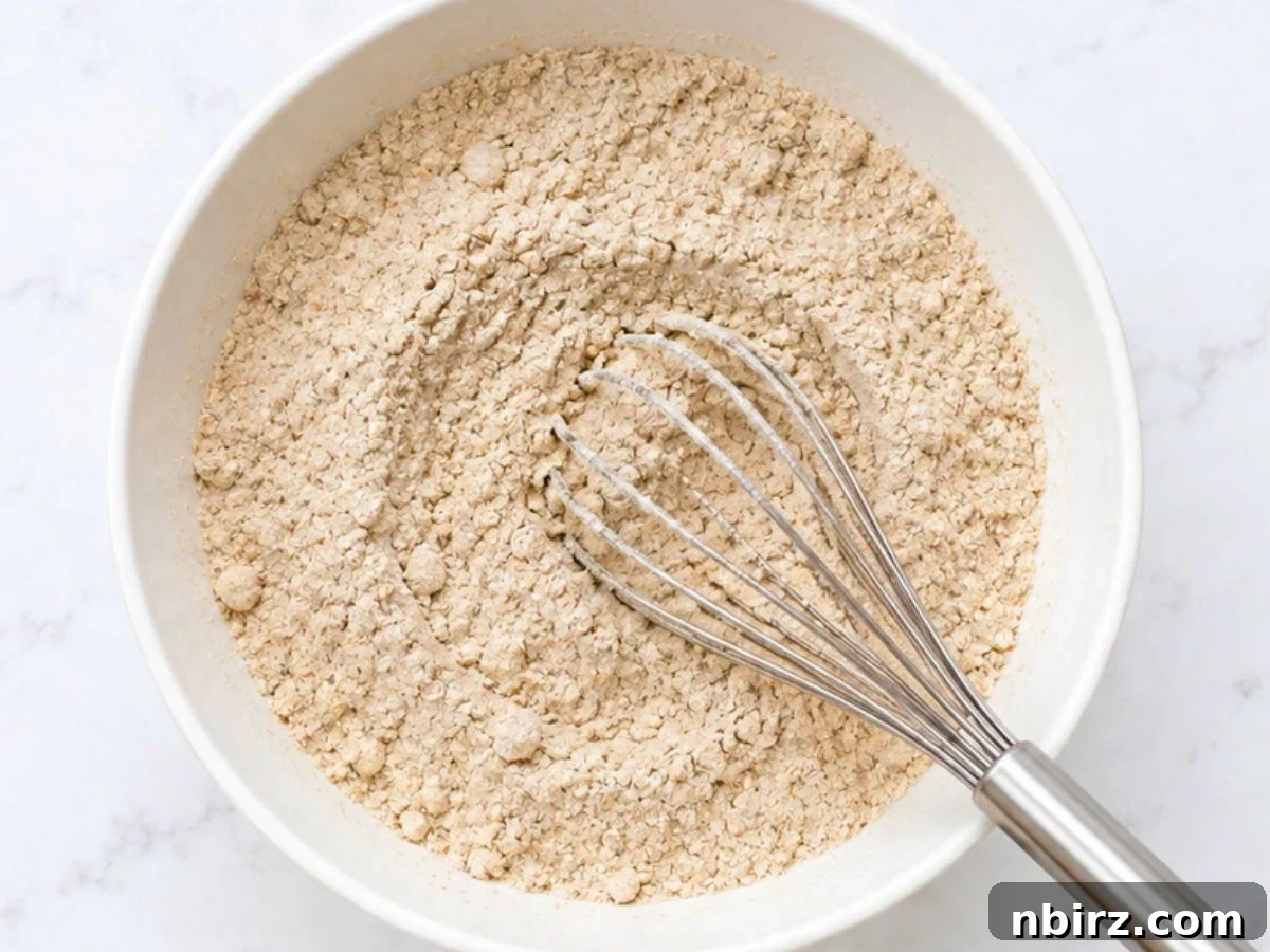 dry ingredients for vegan chocolate buckwheat muffins